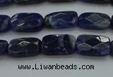 CSO735 15.5 inches 8*12mm faceted rectangle sodalite gemstone beads