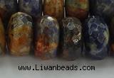 CSO767 15.5 inches 10*18mm faceted rondelle orange sodalite beads