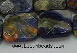 CSO784 15.5 inches 20*20mm faceted square orange sodalite beads