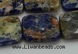 CSO785 15.5 inches 25*25mm faceted square orange sodalite beads