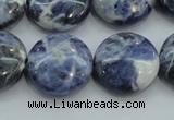 CSO81 15.5 inches 20mm flat round sodalite gemstone beads wholesale