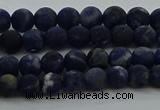 CSO810 15.5 inches 4mm round matte sodalite gemstone beads