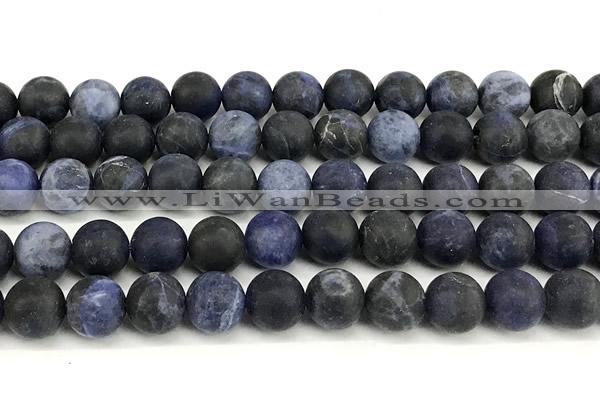 CSO928 15 inches 10mm round matte sodalite beads