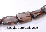 CSQ06 8*12mm faceted rectangle natural smoky quartz beads