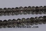 CSQ109 5*8mm faceted rondelle grade AA natural smoky quartz beads