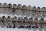 CSQ111 7*12mm faceted rondelle grade AA natural smoky quartz beads