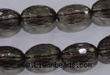 CSQ114 12*18mm faceted rice grade AA natural smoky quartz beads