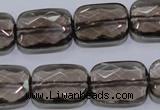 CSQ119 15*20mm facetad rectangle grade AA natural smoky quartz beads