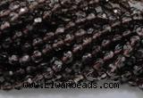 CSQ129 15.5 inches 4mm faceted round grade AA natural smoky quartz beads