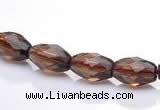 CSQ20 7*10mm faceted rice natural smoky quartz beads wholesale