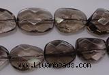 CSQ233 13*16mm faceted freeform grade AA natural smoky quartz beads