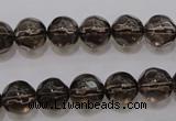 CSQ240 15.5 inches 10mm faceted round grade AA natural smoky quartz beads