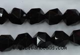 CSQ354 15.5 inches 12mm faceted nuggets smoky quartz beads