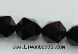 CSQ356 15.5 inches 16mm faceted nuggets smoky quartz beads