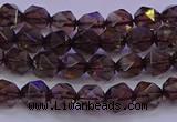 CSQ521 15.5 inches 6mm faceted nuggets smoky quartz beads