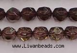 CSQ526 15.5 inches 6mm faceted nuggets smoky quartz gemstone beads