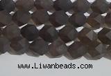 CSQ531 15.5 inches 6mm faceted nuggets matte smoky quartz beads