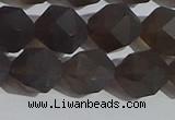 CSQ534 15.5 inches 12mm faceted nuggets matte smoky quartz beads