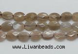 CSS105 15.5 inches 6*8mm faceted oval natural sunstone beads wholesale