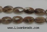 CSS106 15.5 inches 8*12mm faceted oval natural sunstone beads wholesale