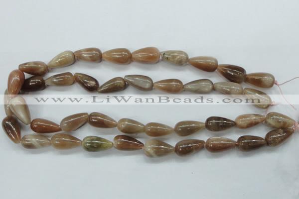 CSS202 15.5 inches 10*12mm teardrop natural sunstone beads