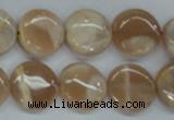 CSS228 15.5 inches 16mm flat round natural sunstone beads