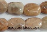 CSS258 15.5 inches 15*20mm faceted rectangle natural sunstone beads