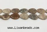 CSS412 15.5 inches 22*30mm flat teardrop sunstone beads wholesale