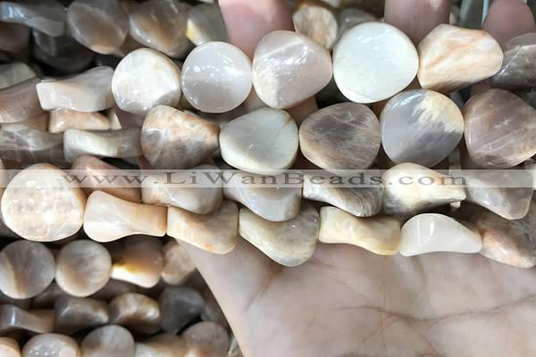 CSS438 15.5 inches 18mm twisted coin sunstone beads wholesale