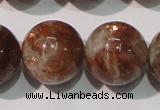 CSS557 15.5 inches 14mm round natural golden sunstone beads