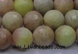 CSS614 15.5 inches 12mm faceted round yellow sunstone gemstone beads