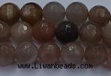 CSS642 15.5 inches 8mm faceted round sunstone gemstone beads