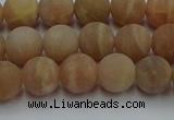 CSS652 15.5 inches 8mm round matte sunstone beads wholesale