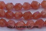 CSS681 15.5 inches 6mm faceted nuggets natural sunstone beads