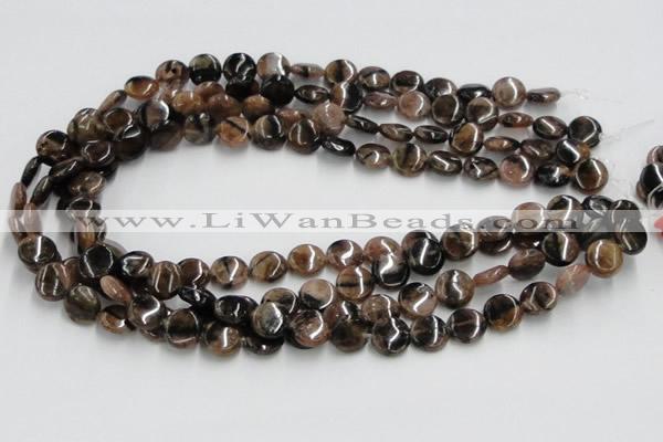 CST06 15.5 inches 12mm flat round staurolite gemstone beads wholesale