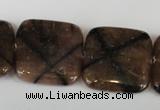 CST44 15.5 inches 25*25mm square staurolite gemstone beads wholesale