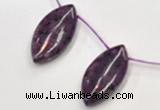 CSU23 20*40mm flat rice AB grade dyed natural sugilite beads