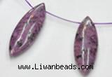 CSU25 AB grade 20*60mm flat rice dyed natural sugilite beads