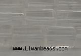 CTB101 15.5 inches 11*15mm faceted tube white crystal beads