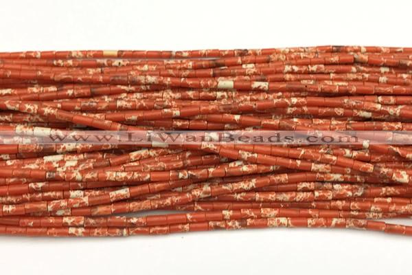 CTB1021 15 inches 2*4mm tube imitation sea sediment jasper beads