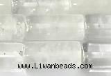 CTB1030 15 inches 8*16mm -8*18mm tube white crystal beads