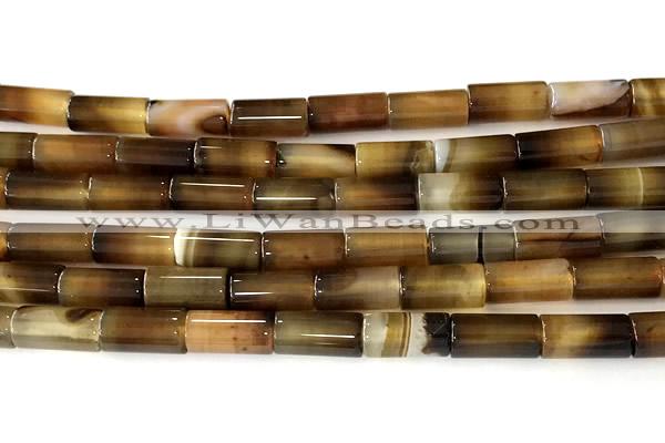 CTB1038 15 inches 8*16mm - 8*18mm tube agate beads