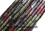 CTB1069 15 inches 4*13mm tube dragon blood jasper beads wholesale