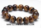 CTB12 8 inches 12mm round yellow tiger eye stretch bracelet