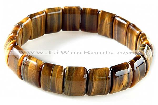 CTB16 10*14mm rectangle yellow tiger eye stretch bracelet