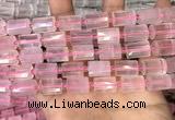 CTB203 15.5 inches 10*15mm faceted tube rose quartz beads