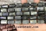 CTB209 15.5 inches 10*15mm faceted tube labradorite beads