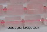 CTB212 15.5 inches 13*18mm faceted tube rose quartz beads