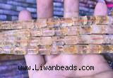 CTB254 15.5 inches 8*12mm tube natural citrine gemstone beads