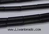 CTB318 15.5 inches 4*13mm tube black stone beads wholesale